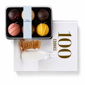 100 COOKIES + TR�FFEL-ROMKUGLER- �SKE 2 MED 6 FORSKELLIGE